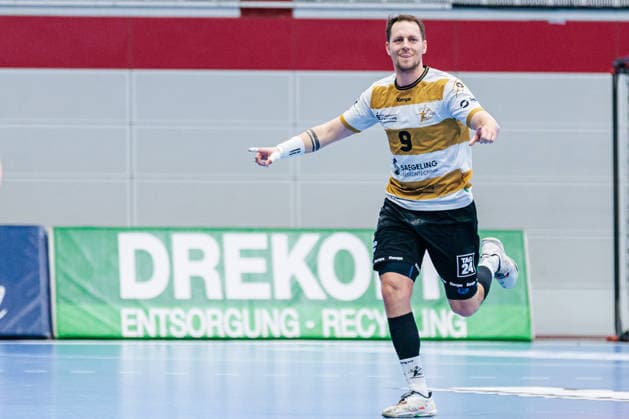 Julius Dierberg HC Elbflorenz 2006, 09 cheers after scoring goal GER, TuS N Luebbecke vs HC Elbflorenz 2006, Handball, 2 Bundesliga, Matchday 23, Season 2025 2026, 09 03 2026 GER, TuS N Luebbecke vs HC Elbflorenz 2006, Handball, 2 Bundesliga, Matchday 23, Season 2025 2026, 09 03 2026 Luebbecke Copyright: xEibner-Pressefoto JanxRollingerx EP_JSK