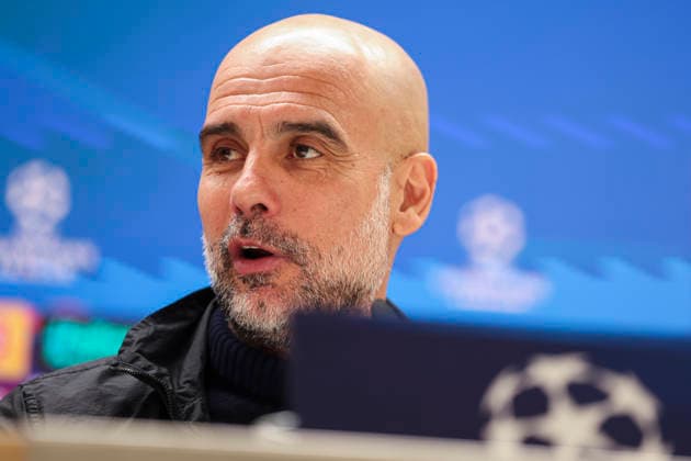 March 10, 2026, Madrid, Madrid, Spain: Pep Guardiola, head coach, attends the press conference, PK, Pressekonferenz of Manchester City ahead the UEFA Champions League 2025 26, Round of 16 first leg, football match against Real Madrid at Santiago Bernabeu stadium on March 10, 2026, in Madrid, Spain. Manchester City Press Conference - UEFA Champions League 2025 26 Round Of 16 First Leg - ZUMAa181 20260310_zaa_a181_029 Copyright: xIrinaxR.xHipolitox
