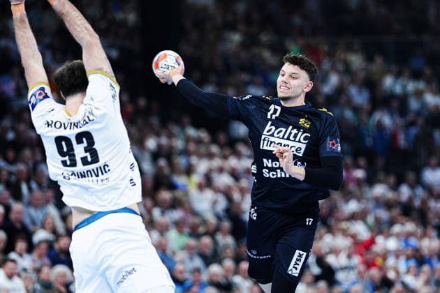 Throw Goal Marco Grgic SG Flensburg Handewitt, 17 GER, THW Kiel vs SG Flensburg Handewitt, Handball, EHF European League, Main Round, Season 2025 2026, 10 03 2026 GER, THW Kiel vs SG Flensburg Handewitt, Handball, EHF European League, Main Round, Season 2025 2026, 10 03 2026 Kiel Copyright: xEibner-Pressefoto MarcelxvonxFehrnx EP_MFN