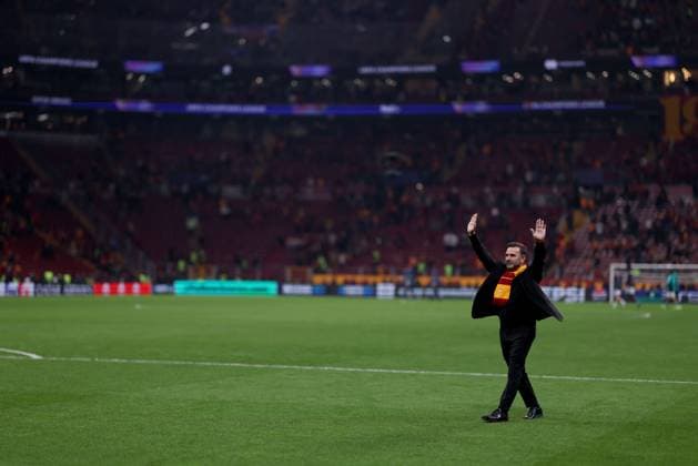 Okan Buruk, manager of Galatasaray, celebrates their side s victory Galatasaray v Liverpool, UEFA Champions League, Round of 16, First Leg, Football, RAMS Park, Istanbul, Turkiye - 10 Mar 2026Istanbul RAMS Park Turkey EDITORIAL USE ONLY No use with unauthorised audio, video, data, fixture lists, club league logos or live services. Online in-match use limited to 120 images, no video emulation. No use in betting, games or single club league player publications. Copyright: xGeorgexTewkesbury Shutterstockx 16740258bv