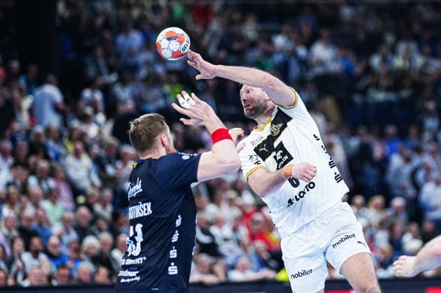 Blaz Blagotinsek SG Flensburg Handewitt, 43 , Harald Reinkind THW Kiel, 06 GER, THW Kiel vs SG Flensburg Handewitt, Handball, EHF European League, Main Round, Season 2025 2026, 10 03 2026 GER, THW Kiel vs SG Flensburg Handewitt, Handball, EHF European League, Main Round, Season 2025 2026, 10 03 2026 Kiel Copyright: xEibner-Pressefoto MarcelxvonxFehrnx EP_MFN