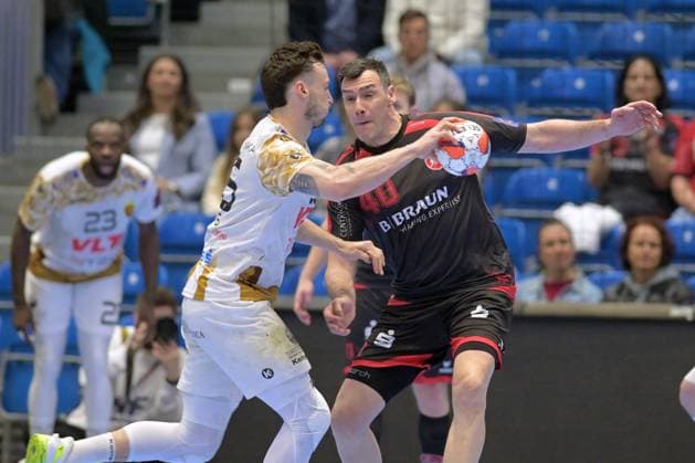 Jaka Malus HC Vardar 66 on the ball , Isaias Guadiola Villaplana MT Melsungen 40 , GER, MT Melsungen HC Vardar 1961 PRO Skopje MKD , Handball, EHF European League Men, Main Round, Season 2025 2026, 10 03 2026, GER, MT Melsungen HC Vardar Skopje, Handball, EHF Men, Main Round, Season 2025 2026, 10 03 2026 Kassel Copyright: xEibner-Pressefotox xRolandxSippelx EP_RSL