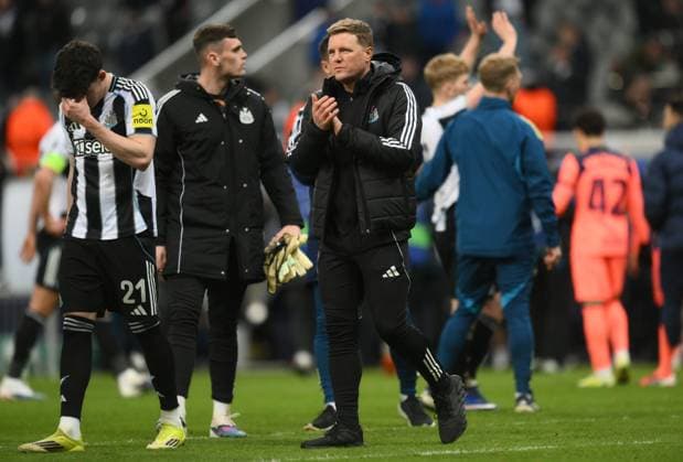 Newcastle United manager Eddie Howe at the end of the match Newcastle United v Barcelona, UEFA Champions League, Round of 16, First Leg, Football, St James Park, Newcastle, UK - 10 Mar 2026Newcastle St James Park United Kingdom EDITORIAL USE ONLY No use with unauthorised audio, video, data, fixture lists, club league logos or live services. Online in-match use limited to 120 images, no video emulation. No use in betting, games or single club league player publications. Copyright: xRichardxLee Shutterstockx 16740284ci