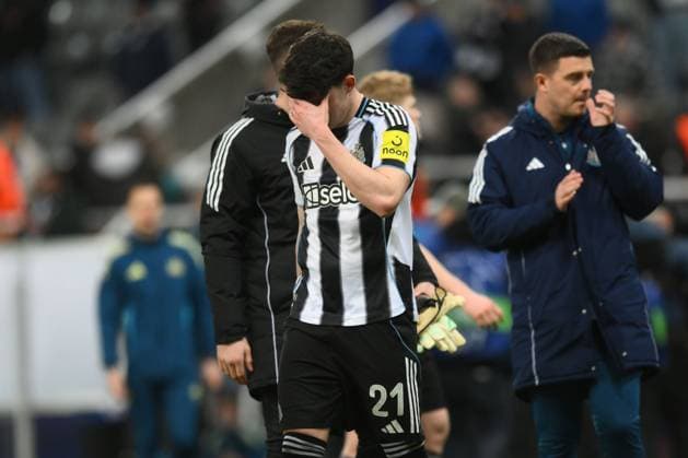 Tino Livramento of Newcastle United at the end of the match Newcastle United v Barcelona, UEFA Champions League, Round of 16, First Leg, Football, St James Park, Newcastle, UK - 10 Mar 2026Newcastle St James Park United Kingdom EDITORIAL USE ONLY No use with unauthorised audio, video, data, fixture lists, club league logos or live services. Online in-match use limited to 120 images, no video emulation. No use in betting, games or single club league player publications. Copyright: xRichardxLee Shutterstockx 16740284cn