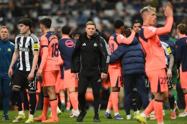 Newcastle United manager Eddie Howe at the end of the match Newcastle United v Barcelona, UEFA Champions League, Round of 16, First Leg, Football, St James Park, Newcastle, UK - 10 Mar 2026Newcastle St James Park United Kingdom EDITORIAL USE ONLY No use with unauthorised audio, video, data, fixture lists, club league logos or live services. Online in-match use limited to 120 images, no video emulation. No use in betting, games or single club league player publications. Copyright: xRichardxLee Shutterstockx 16740284cp