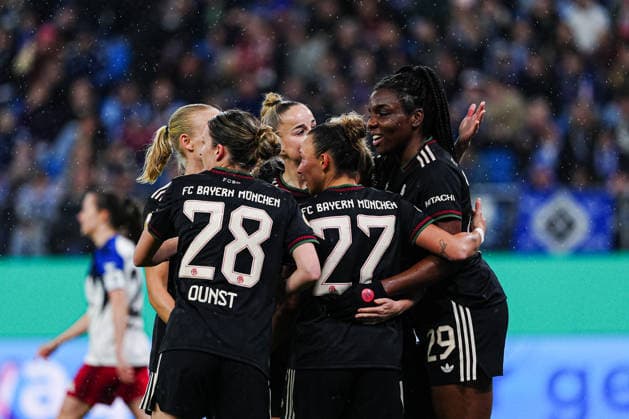 Goal celebration FC Bayern Munich after scoring 0 1 Edna Imade FC Bayern Munich, 29 GER, Hamburger SV vs FC Bayern Munich, Women, Football, DFB Cup, Quarter-final, 2025 2026 season, 11 03 2026 GER, Hamburger SV vs FC Bayern Munich, Women, Football, DFB Cup, Quarter-final, 2025 2026 season, 11 03 2026 Hamburg Copyright: xEibner-Pressefoto MarcelxvonxFehrnx EP_MFN