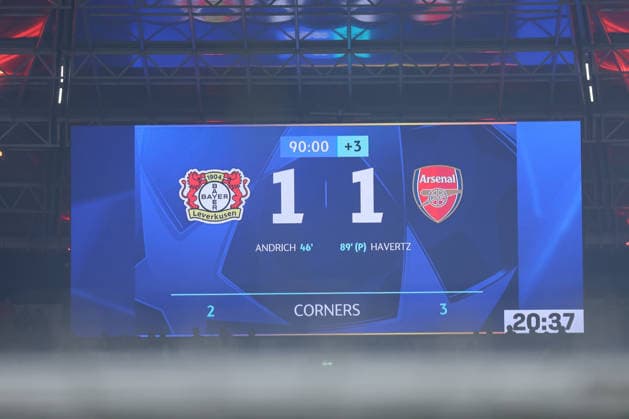 GER, UEFA CL, Round of 16, Bayer 04 Leverkusen GER vs FC Arsenal ENG , 11 03 2026, BayArena, Leverkusen, GER, UEFA CL, Round of 16, Bayer 04 Leverkusen GER vs FC Arsenal ENG , , in picture final score 1 1 nordphotoxGmbHx xMeuter nph00351