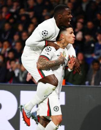Enzo Fernandez of Chelsea celebrates scoring a goal after making the score 2-2. Paris Saint-Germain v Chelsea, UEFA Champions League, Round of 16, First Leg, Football, Parc des Princes, Paris, France - 11 Mar 2026Paris Parc des Princes France EDITORIAL USE ONLY No use with unauthorised audio, video, data, fixture lists, club league logos or live services. Online in-match use limited to 120 images, no video emulation. No use in betting, games or single club league player publications. Copyright: xJamesxMarsh Shutterstockx 16746728cl