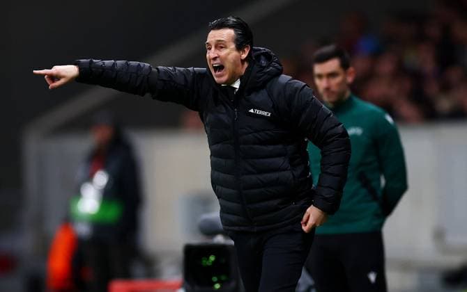 Aston Villa Manager Unai Emery. Lille v Aston Villa, UEFA Europa League, Round of 16, First Leg, Football, Stade Pierre-Mauroy, Lille, France - 12 Mar 2026Lille Stade Pierre-Mauroy France EDITORIAL USE ONLY No use with unauthorised audio, video, data, fixture lists, club league logos or live services. Online in-match use limited to 120 images, no video emulation. No use in betting, games or single club league player publications. Copyright: xJamesxMarsh Shutterstockx 16746748at