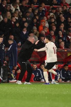 Cho Gue-Sang of FC Midtjylland celebrates a goal 0-1. Nottingham Forest v FC Midtjylland, UEFA Europa League, Round of 16, First Leg, Football, City Ground, Nottingham, UK - 12 Mar 2026Nottingham City Ground United Kingdom EDITORIAL USE ONLY No use with unauthorised audio, video, data, fixture lists, club league logos or live services. Online in-match use limited to 120 images, no video emulation. No use in betting, games or single club league player publications. Copyright: xRyanxBrowne Shutterstockx 16746750bc