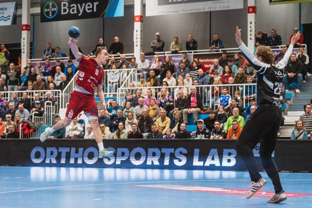 Paul Ohl TV 05 07 Huettenberg, 10 on jump shot TSV Dormagen vs TV 05 07 Huettenberg, Handball, 2 HBL, 24 Matchday, Season 2025 26, 13 03 2026, TSV Dormagen vs TV 05 07 Huettenberg, Handball, 2 HBL, 24 Matchday, Season 2025 26, 13 03 2026 Dormagen Copyright: xEibner-Pressefoto LukasxBaldygax EP_LBA