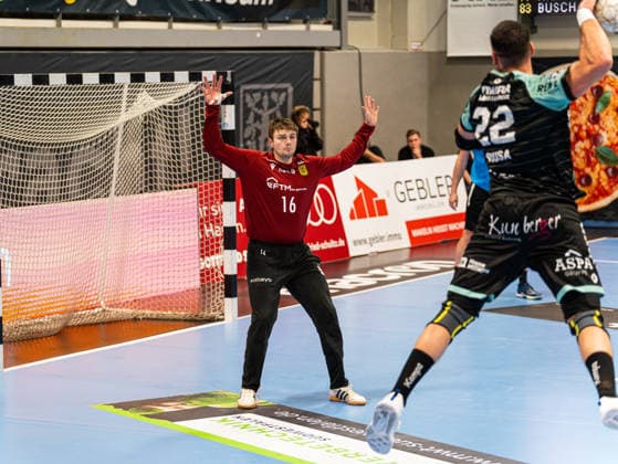 Pascal Bochmann VfL Eintracht Hagen, 16 saving against Ruben Sousa HC Oppenweiler Backnang, 22 VfL Eintracht Hagen vs HC Oppenweiler Backnang , Handball, 2 Bundesliga, Matchday 24, Season 2025 2026, 13 03 2026 VfL Eintracht Hagen vs HC Oppenweiler Backnang , Handball, 2 Bundesliga, Matchday 24, Season 2025 2026, 13 03 2026 Hagen Copyright: xEibner-Pressefoto DamianxKruczynx EP_DKI