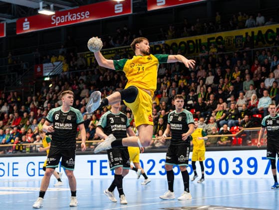 Josip Jukic VfL Eintracht Hagen, 74 on goal throw VfL Eintracht Hagen vs HC Oppenweiler Backnang , Handball, 2 Bundesliga, Matchday 24, Season 2025 2026, 13 03 2026 VfL Eintracht Hagen vs HC Oppenweiler Backnang , Handball, 2 Bundesliga, Matchday 24, Season 2025 2026, 13 03 2026 Hagen Copyright: xEibner-Pressefoto DamianxKruczynx EP_DKI
