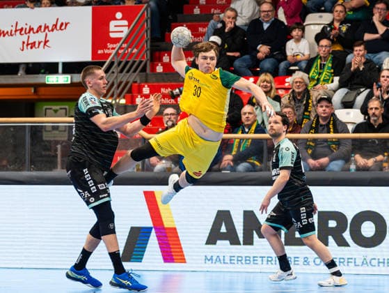 Moritz Boekenkamp VfL Eintracht Hagen, 30 on goal throw VfL Eintracht Hagen vs HC Oppenweiler Backnang , Handball, 2 Bundesliga, Matchday 24, Season 2025 2026, 13 03 2026 VfL Eintracht Hagen vs HC Oppenweiler Backnang , Handball, 2 Bundesliga, Matchday 24, Season 2025 2026, 13 03 2026 Hagen Copyright: xEibner-Pressefoto DamianxKruczynx EP_DKI