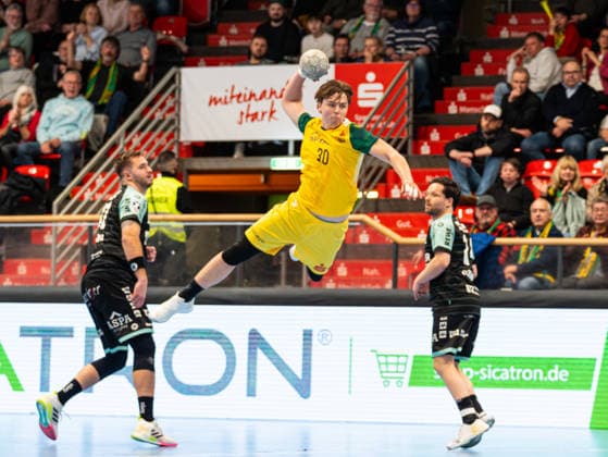 Moritz Boekenkamp VfL Eintracht Hagen, 30 on goal throw VfL Eintracht Hagen vs HC Oppenweiler Backnang , Handball, 2 Bundesliga, Matchday 24, Season 2025 2026, 13 03 2026 VfL Eintracht Hagen vs HC Oppenweiler Backnang , Handball, 2 Bundesliga, Matchday 24, Season 2025 2026, 13 03 2026 Hagen Copyright: xEibner-Pressefoto DamianxKruczynx EP_DKI