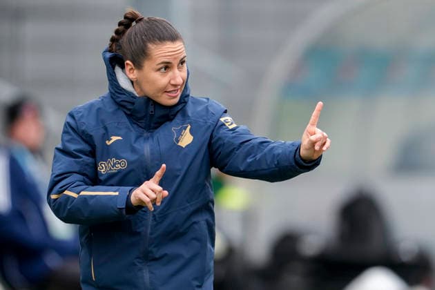 Eva Maria Virsinger Head Coach, Coach, TSG , gives instructions, gestures, gesticulates with arms, single image, single photo, action, action, 15 03 2026, Sinsheim Hoffenheim Germany , Football, Google Pixel Women Bundesliga, TSG 1899 Hoffenheim SGS Essen, DFB DFL REGULATIONS PROHIBIT ANY USE OF PHOTOGRAPHS AS IMAGE SEQUENCES AND OR QUASI VIDEO xozx