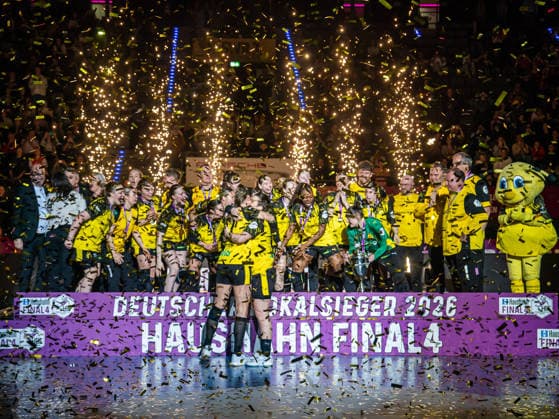 Borussia Dortmund wins the Haushahn DHB Pokal 2026, HSG Bensheim Auerbach vs Borussia Dortmund, Handball, DHB Pokal Haushahn Final 4, Final, Season 2025 2026, 15 03 2026 HSG Bensheim Auerbach vs Borussia Dortmund, Handball, DHB Pokal Haushahn Final 4, Final, Season 2025 2026, 15 03 2026 Stuttgart Copyright: xMichaelxSchmidt Eibner-Pressefotx EP_MST