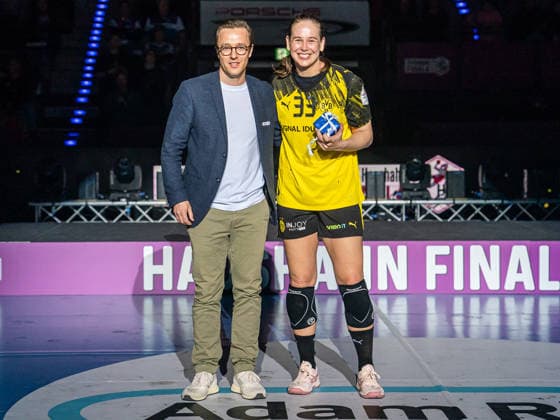 Guro Nestaker Borussia Dortmund, 33 was voted best player of the match, HSG Bensheim Auerbach vs Borussia Dortmund, Handball, DHB Pokal Haushahn Final 4, Final, Season 2025 2026, 15 03 2026 HSG Bensheim Auerbach vs Borussia Dortmund, Handball, DHB Pokal Haushahn Final 4, Final, Season 2025 2026, 15 03 2026 Stuttgart Copyright: xMichaelxSchmidt Eibner-Pressefotx EP_MST