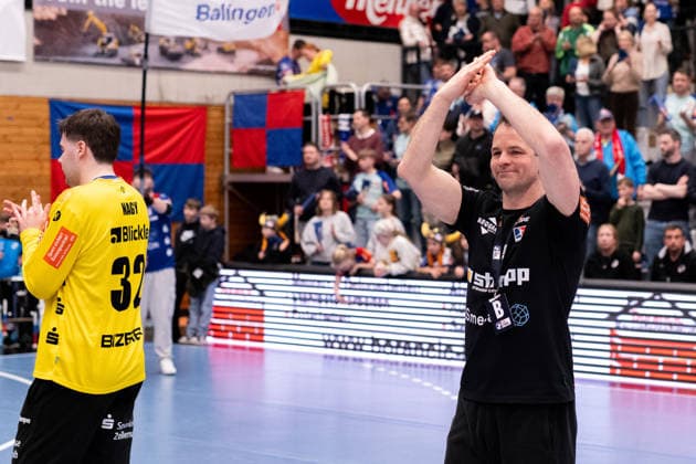 Matthias Flohr, HBW Balingen Weilstetten, Coach Thanks to the fans, HBW Balingen Weilstetten vs Eulen Ludwigshafen, Handball, 2 Bundesliga, Matchday 24, Season 2025 2026, 15 03 2026 Eibner Pressefoto Andreas Ulmer HBW Balingen Weilstetten vs Eulen Ludwigshafen, Handball, 2 Bundesliga, Matchday 24, Season 2025 2026, 15 03 2026 Balingen Copyright: xEibner-Pressefoto AndreasxUlmerx EP_AUR