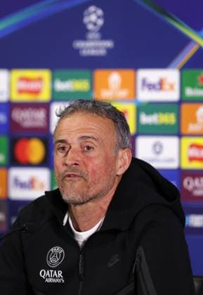 . - Paris Saint-Germain FC press conference, PK, Pressekonferenz and Training Session, MD-1, UEFA Champions League, Round Of 16, 2nd Leg, Chelsea FC v Paris Saint-Germain FC, Stamford Bridge Stadium, London, UK - 16th March 2026. Daniel Weir Crystal Pix Luis Enrique Manager of Paris Saint-Germain speaking to the media during the press conference for Paris Saint-Germain FC on MD-1 ahead of the UEFA Champions League match in the Round of 16 2nd Leg match between Chelsea FC v Paris Saint-Germain FC at Stamford Bridge Stadium, London, UK. - Paris Saint-Germain FC Press Conference and Training Session, MD-1, UEFA Champions League, Round Of 16, 2nd Leg, Chelsea FC v Paris Saint-Germain FC, Stamford Bridge Stadium, London, UK - 16th March 2026. Daniel Weir Crystal Pix London Stamford Bridge Stadium UK Copyright: xDanielxWeirx CP_PSG_Press Conference_Training_160326_DW23
