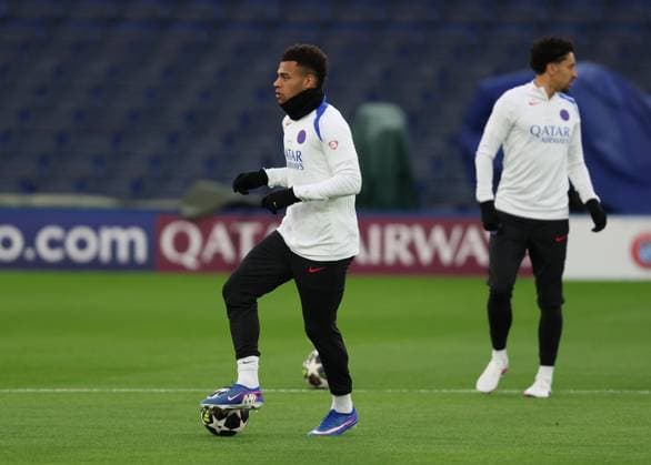 . - Paris Saint-Germain FC press conference, PK, Pressekonferenz and Training Session, MD-1, UEFA Champions League, Round Of 16, 2nd Leg, Chelsea FC v Paris Saint-Germain FC, Stamford Bridge Stadium, London, UK - 16th March 2026. Daniel Weir Crystal Pix Desire Doue of Paris Saint-Germain. - Paris Saint-Germain FC Press Conference and Training Session, MD-1, UEFA Champions League, Round Of 16, 2nd Leg, Chelsea FC v Paris Saint-Germain FC, Stamford Bridge Stadium, London, UK - 16th March 2026. Daniel Weir Crystal Pix London Stamford Bridge Stadium UK Copyright: xDanielxWeirx CP_PSG_Press Conference_Training_160326_DW43
