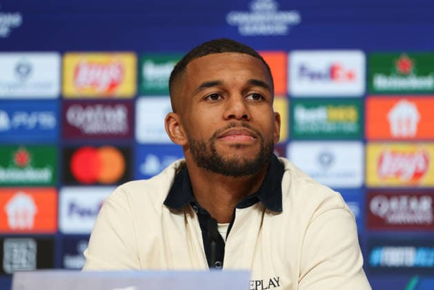 Isak Hien Atalanta Bergamo, 04 at the press conference, GER, International Press Conference, Atalanta Bergamo, Football, UEFA Champions League, Round of 16, Second leg, 2025 2026 season, 17 03 2026, GER, International Press Conference, Atalanta Bergamo, Football, UEFA Champions League, Round of 16, Second leg, 2025 2026 season, 17 03 2026 Munich Copyright: xEibner-Pressefoto JennixMaulx EP_JML