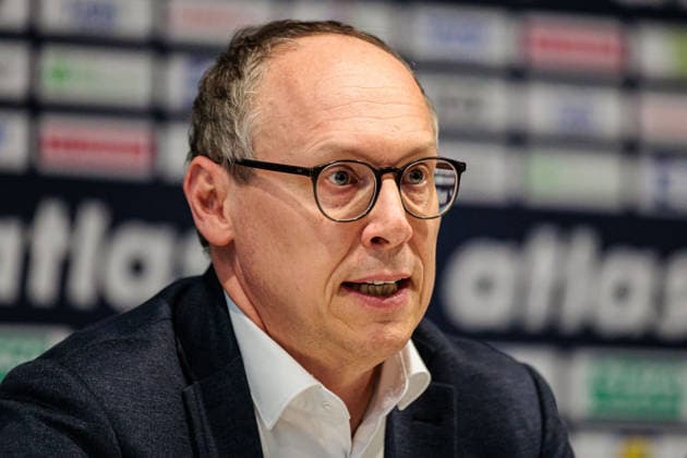 Press conference after the match, Mark Schober Chairman of the German Handball Federation DHB GER, Germany GER vs Egypt EGY , handball, international match, season 2025 2026, 19 03 2026 GER, Germany GER vs Egypt EGY , handball, international match, season 2025 2026, 19 03 2026 Dortmund Copyright: xEibner-Pressefoto JanxRollingerx EP_JSK