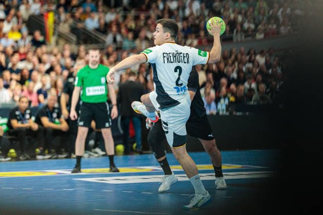 Seven-meter, Tim Freihoefer Germany, 02 GER, Germany GER vs Egypt EGY , Handball, international match, 2025 2026 season, 19 03 2026 GER, Germany GER vs Egypt EGY , Handball, international match, 2025 2026 season, 19 03 2026 Dortmund Copyright: xEibner-Pressefoto JanxRollingerx EP_JSK