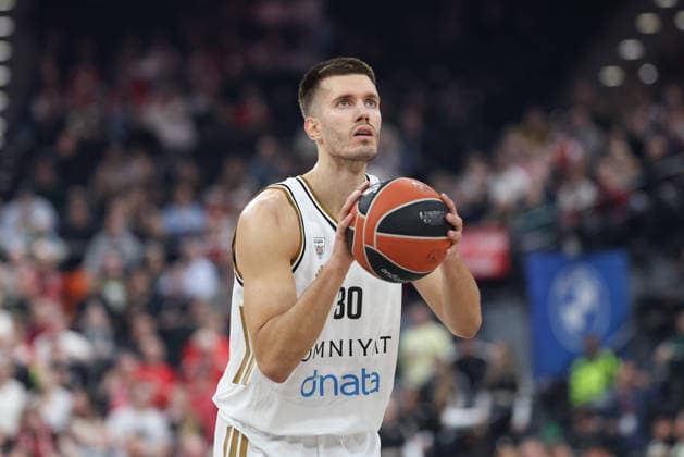 Filip Petrusev Dubai Basketball, 30 , GER, FC Bayern Basketball vs Dubai Basketball, Basketball, Euroleague, Matchday 32, Season 2025 2026, 19 03 2026, GER, FC Bayern Basketball vs Dubai Basketball, Basketball, Euroleague, Matchday 32, Season 2025 2026, 19 03 2026 Munich Copyright: xEibner-Pressefoto JennixMaulx EP_JML
