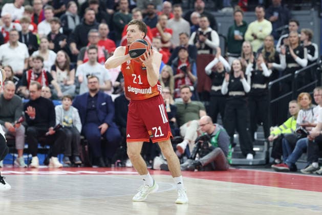 Justuz Hollatz FC Bayern Basketball, 21 , GER, FC Bayern Basketball vs Dubai Basketball, Basketball, Euroleague, Matchday 32, Season 2025 2026, 19 03 2026, GER, FC Bayern Basketball vs Dubai Basketball, Basketball, Euroleague, Matchday 32, Season 2025 2026, 19 03 2026 Munich Copyright: xEibner-Pressefoto JennixMaulx EP_JML
