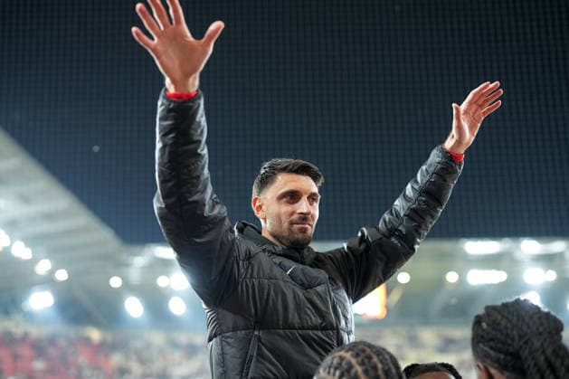 Vincenzo Grifo SC Freiburg, 32 , Celebrate with the fans in the curve , Germany, Football, UEFA Europa League, Round of 16, Second leg, 2025 2026, SC Freiburg vs KRC Genk, 19 03 2026, Europa Park Stadion, Freiburg, Germany Freiburg Europa Park Stadion Baden Württemberg Germany Copyright: xArnexAmbergx