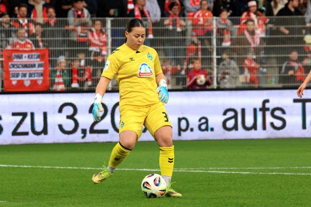 DEU, 1 BL, Frauen, 1 FC Union vs Werder Bremen, 23 03 2026, Stadion Alte Foersterei, Berlin, DEU, 1 BL, Frauen, 1 FC Union vs Werder Bremen, im Bild Mariella El Sherif Werder Bremen 39 DFL regulations prohibit any use of Photographs as image sequences and or quasi video nordphotoxGmbHx xEngler nph00076
