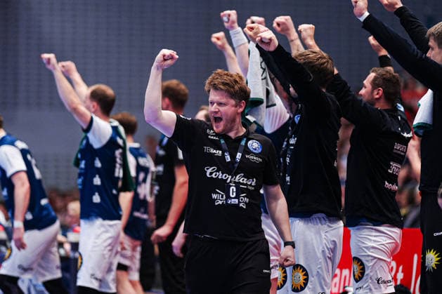 Goal celebration Markus Pütz Bergischer HC, Coach GER, Handball Sport Verein Hamburg vs Bergischer HC, Handball, 1 Bundesliga, Matchday 26, Season 2025 2026, 26 03 2026 GER, Handball Sport Verein Hamburg vs Bergischer HC, Handball, 1 Bundesliga, Matchday 26, Season 2025 2026, 26 03 2026 Hamburg Copyright: xEibner-Pressefoto MarcelxvonxFehrnx EP_MFN