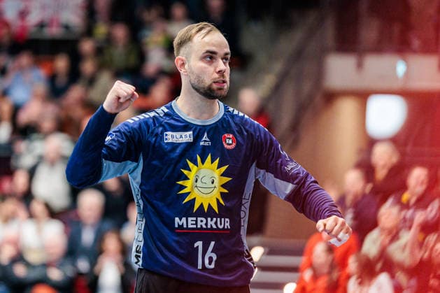 Fredrik Genz TuS N Luebbecke, 16 GER, TuS N Luebbecke vs Dessau Rosslauer HV 06, Handball, 2 Bundesliga, 25 Matchday, Season 2025 2026, 27 03 2026 GER, TuS N Luebbecke vs Dessau Rosslauer HV 06, Handball, 2 Bundesliga, 25 Matchday, Season 2025 2026, 27 03 2026 Luebbecke Copyright: xEibner-Pressefoto JanxRollingerx EP_JSK