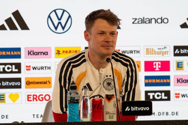 Alexander Nuebel Germany, 12 , Press conference, GER, Germany vs Ghana, Football, Men, Country match, MD 1, Season 2025 2026, 29 03 2026, GER, Germany vs Ghana, Football, Men, Country match, MD 1, Season 2025 2026, 29 03 2026, Stuttgart Copyright: xEibner-Pressefoto EdwardxCheungx EP_ECG