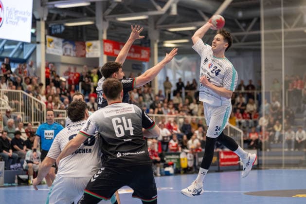 Maxim Orlov SG BBM Bietigheim, 24 draws from afar TuSEM Essen vs SG BBM Bietigheim, Handball, 2 HBL, 25 Matchday, Season 2025 2026, 29 03 2026 TuSEM Essen vs SG BBM Bietigheim, Handball, 2 HBL, 25 Matchday, Season 2025 2026, 29 03 2026 Essen Copyright: xEibner-Pressefoto ThomasxHaeslerx EP_THR