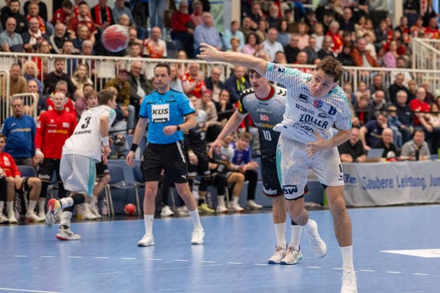 Alen Hadzimuhamedovic SG BBM Bietigheim, 08 at the seven-meter TuSEM Essen vs SG BBM Bietigheim, Handball, 2 HBL, 25 Matchday, Season 2025 2026, 29 03 2026 TuSEM Essen vs SG BBM Bietigheim, Handball, 2 HBL, 25 Matchday, Season 2025 2026, 29 03 2026 Essen Copyright: xEibner-Pressefoto ThomasxHaeslerx EP_THR