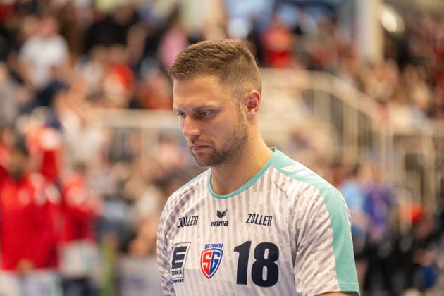 Fabian Wiederstein SG BBM Bietigheim, 18 is thoughtful TuSEM Essen vs SG BBM Bietigheim, Handball, 2 HBL, 25 Matchday, Season 2025 2026, 29 03 2026 TuSEM Essen vs SG BBM Bietigheim, Handball, 2 HBL, 25 Matchday, Season 2025 2026, 29 03 2026 Essen Copyright: xEibner-Pressefoto ThomasxHaeslerx EP_THR