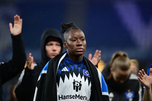 Soccer I Women I Season 2025 2026 I Bundesliga I 22 Matchday I Hamburger SV Bayer 04 Leverkusen I 30 03 2026 Looks disappointed, saddened, depressed, frustrated, crestfallen, offended, dejected, dissatisfied, disillusioned, bad-tempered Magou Doucoure 2, Hamburger SV Hamburg Volkspark, Volksparkstadion, stadium, Volkspark Stadion Hamburg Germany Copyright: xLobeca FelixxSchlikisx
