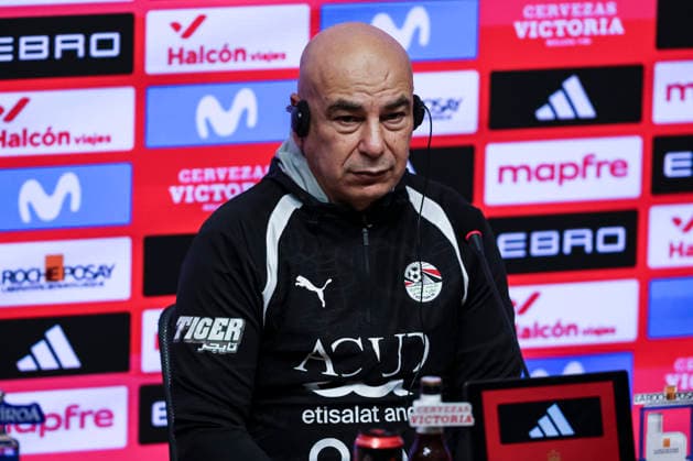 March 30, 2026, Cornella, Barcelona, SPAIN: Hossam Hassan, head coach of Egypt attends the press conference, PK, Pressekonferenz ahead of the International Friendly, Länderspiel, Nationalmannschaft football match against Spain at RCDE Stadium on March 30, 2026 in Cornella, Spain. Egypt Team Press Conference - International Friendly - ZUMAa181 20260330_zaa_a181_057 Copyright: xJavierxBorregox