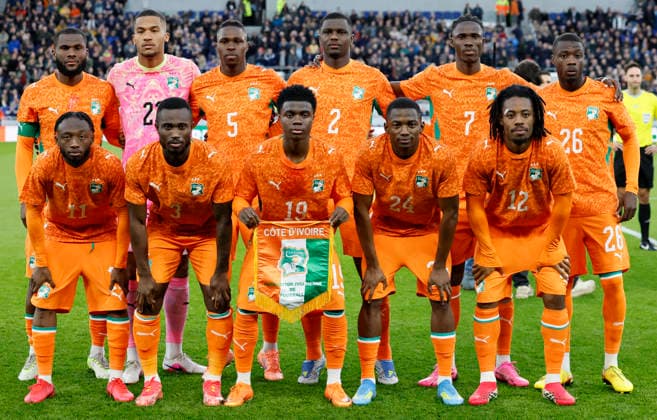 Scotland v Ivory Coast - International Friendly, Länderspiel, Nationalmannschaft Ivory Coast team group, Mannschaftsbild, Totale of (br) Franck Kessie, Alban Lafont, Wilfried Singo, Ousmande Diomande, Odilon Kossounou, Nicolas Pepe, (fr) Benie Traore, Ghislain Konan, Christ Inao Oulai, Bazoumana Toure, Elye Wahi before the international friendly match between Scotland and Ivory Coast at Hill Dickinson Stadium on March 31, 2026 in Liverpool, England. WARNING! This Photograph May Only Be Used For Newspaper And Or Magazine Editorial Purposes. May Not Be Used For Publications Involving 1 player, 1 Club Or 1 Competition Without Written Authorisation From Football DataCo Ltd. For Any Queries, Please Contact Football DataCo Ltd on +44 (0) 207 864 9121 Liverpool Hill Dickinson Stadium Liverpool England Copyright: xAllstarxPicturexLibraryxLtdx