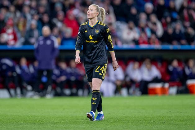 Ex-Munich player Lea Schueller Manchester United WFC, 24 came on just before the end of the match GER, FC Bayern Muenchen vs Manchester United W F C , Football, UEFA Womens Champions League, Quarter-final second leg, 2025 2026 season, 01 04 2026 GER, FC Bayern Muenchen vs Manchester United W F C , Football, UEFA Womens Champions League, Quarter-final second leg, 2025 2026 season, 01 04 2026 Muenchen Copyright: xEibner-Pressefoto HeikexFeinerx EP_HFR