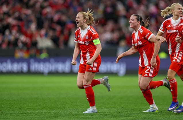 GER, Munich, Bayern Munich vs Manchester United, WomenÂs Champions League, Football, UEFA, Season 2025 2026, Allianz Arena, Quarterfinal, Second leg in picture Glodis Perla Viggosdottir Bayern Munich 4 , Goal, joy, jubilation and emotion, goal scored DFB DFL REGULATIONS PROHIBIT ANY USE OF PHOTOGRAPHS AS IMAGE SEQUENCES AND OR QUASI VIDEO, 01 04 2026 Copyright: HMBxMedia HendrikxHamelau