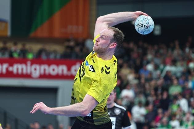 Goal throw by Lenny Rubin TVB Stuttgart, 44 GER, HSG Wetzlar vs TVB Stuttgart, Handball, 1 Bundesliga, Matchday 27, Season 2025 2026, 02 04 2026 GER, HSG Wetzlar vs TVB Stuttgart, Handball, 1 Bundesliga, Matchday 27, Season 2025 2026, 02 04 2026 Wetzlar Copyright: xEibner-Pressefoto RenexWeissx EP_RWS