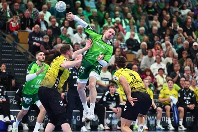 Goal throw by Dominik Mappes HSG Wetzlar, 07 GER, HSG Wetzlar vs TVB Stuttgart, Handball, 1 Bundesliga, Matchday 27, Season 2025 2026, 02 04 2026 GER, HSG Wetzlar vs TVB Stuttgart, Handball, 1 Bundesliga, Matchday 27, Season 2025 2026, 02 04 2026 Wetzlar Copyright: xEibner-Pressefoto RenexWeissx EP_RWS
