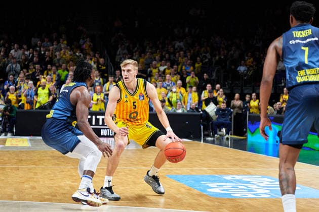 Sam Griesel Alba Berlin, 05 , GER, ALBA Berlin vs EWE Baskets Oldenburg, Basketball Men, easy Credit BBL, Season 2025 2026, 28 Matchday, 05 04 2026 GER, ALBA Berlin vs EWE Baskets Oldenburg, Basketball Men, easy Credit BBL, Season 2025 2026, 28 Matchday, 05 04 2026 Berlin Copyright: xClaudiusxRauch,xEibner-Pressefotox xClaudiusxRauchx EP_CRH