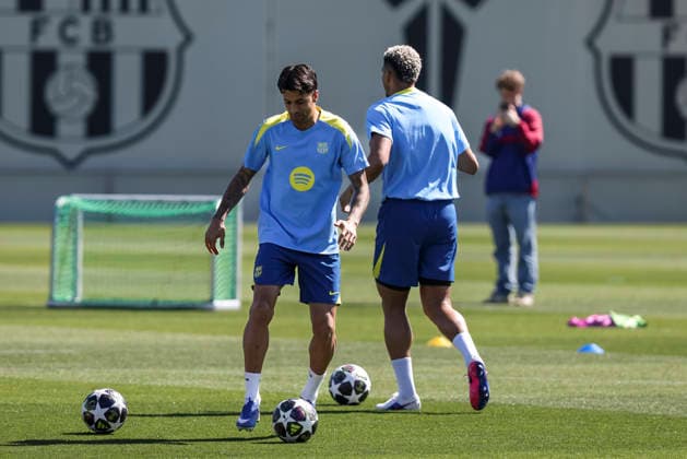 April 7, 2026, Sant Joan Despi, Barcelona, SPAIN: Joao Cancelo during the training day of FC Barcelona, Barca ahead UEFA Champions League 2025 26, Quarter-finals First Leg, football match against Atletico de Madrid at Ciutat Esportiva Joan Gamper on April 07, 2026 in Sant Joan Despi, Barcelona, Spain. FC Barcelona Training And press conference, PK, Pressekonferenz - Uefa Champions League 2025 26 Quarter-Finals First Leg - ZUMAa181 20260407_zaa_a181_006 Copyright: xJavierxBorregox