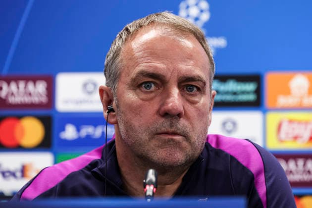 April 7, 2026, Sant Joan Despi, Barcelona, SPAIN: Hansi Flick, head coach of FC Barcelona, Barca attends his press conference, PK, Pressekonferenz during the training day of FC Barcelona ahead the UEFA Champions League 2025 26, Quarter-finals First Leg, football match against Atletico de Madrid at Ciudad Esportiva Joan Gamper on April 07, 2026 in Sant Joan Despi, Barcelona, Spain. FC Barcelona Training And Press Conference - Uefa Champions League 2025 26 Quarter-Finals First Leg - ZUMAa181 20260407_zaa_a181_060 Copyright: xJavierxBorregox