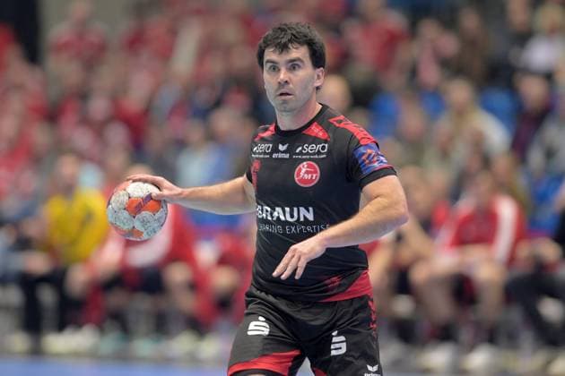 Erik Balenciaga MT Melsungen 6 , GER, MT Melsungen Fredericia HK DEN , Handball, EHF European League Men, Play Offs, Season 2025 2026, 07 04 2026, GER, MT Melsungen Fredericia HK, Handball, EHF Men, Play Off, Season 2025 2026, 07 04 2026 Kassel Copyright: xEibner-Pressefotox xRolandxSippelx EP_RSL
