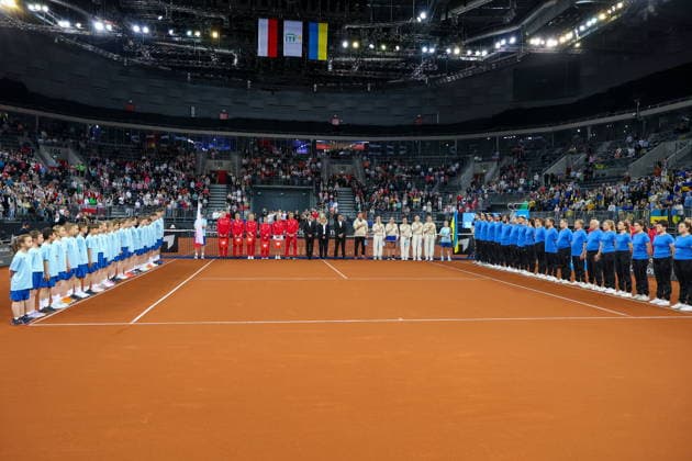 2026.04.10 Gliwice Tenis Billie Jean King Cup mecz kwalifikacyjny Polska - Ukraina N z Elina Svitolina, Marta Kostyuk, Oleksandra Oliynykova, Lyudmyla Kichenok, Nadiia, Kichenok, Illya Marchenko Magda Linette, Maja Chwalinska, Linda Klimovicova, Katarzyna Kawa, Martyna Kubka, Dawid Celt Foto Sebastian Sienkiewicz PressFocus 2026.04.10 Gliwice Tennis Billie Jean King Cup Qualifiers Match Poland - Ukraine Elina Svitolina, Marta Kostyuk, Oleksandra Oliynykova, Lyudmyla Kichenok, Nadiia, Kichenok, Illya Marchenko Magda Linette, Maja Chwalinska, Linda Klimovicova, Katarzyna Kawa, Martyna Kubka, Dawid Celt Credit: Sebastian Sienkiewicz PressFocus NEWSPIX.PL --- newspix.pl